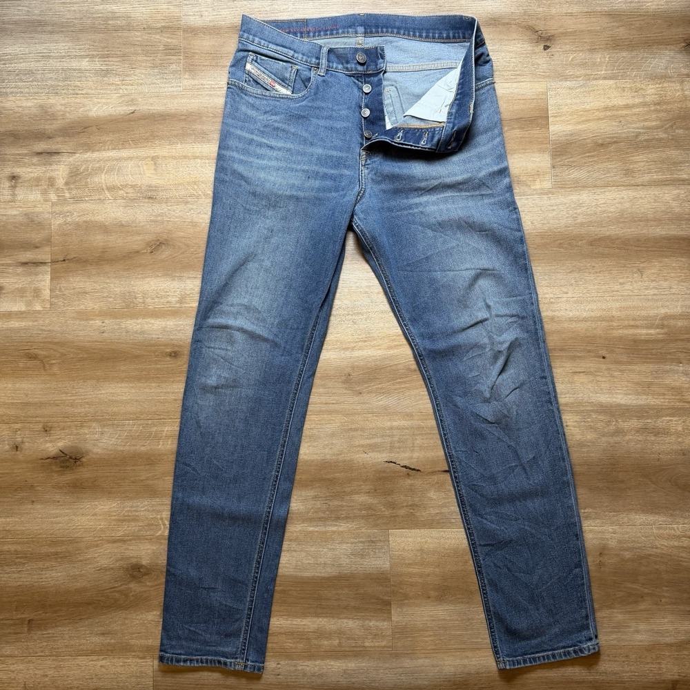 Diesel 2005 D-Fining Jeans Men 30x32 Blue Regular Tapered Stretch 5 Pocket 09D54